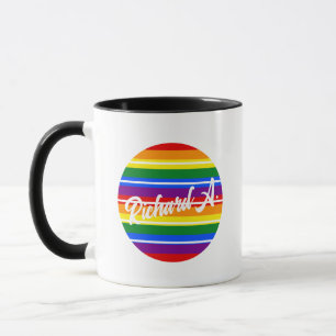 Individuelle Name Rainbow Pride Pattern Kaffee Tasse