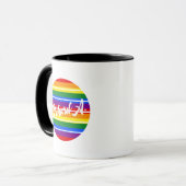Individuelle Name Rainbow Pride Pattern Kaffee Tasse (Vorderseite Links)