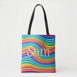 Individuelle Name Rainbow Pride Tote Bag. Tasche
