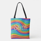 Individuelle Name Rainbow Pride Tote Bag. Tasche (Rückseite)