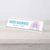 Individuelle Name Rainbow Teach Liebe Inspiriert Schreibtischnamensplakette (Vorderseite )