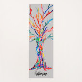 Individuelle Name Rainbow Tree Gray Yogamatte (Vorderseite)