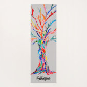 Individuelle Name Rainbow Tree Gray Yogamatte (Rückseite)