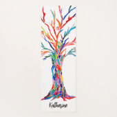 Individuelle Name Rainbow Tree Yogamatte (Rückseite)
