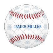 Individuelle Name Raute Diamantmuster Baseball (Rückseite)