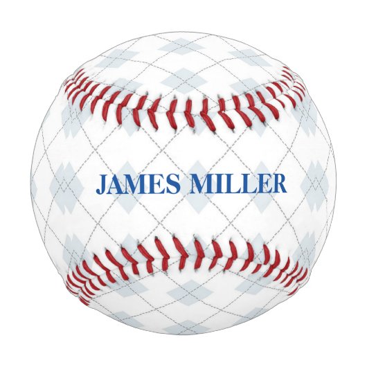 Individuelle Name Raute Diamantmuster Baseball (Vorderseite)
