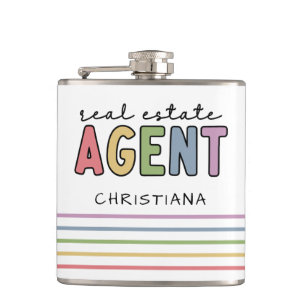 Individuelle Name Real Anwesen Agent   Geschenke v Flachmann