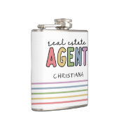 Individuelle Name Real Anwesen Agent | Geschenke v Flachmann (Rechts)