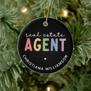 Individuelle Name Real Anwesen Agent   Geschenke v Keramik Ornament