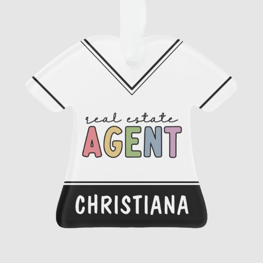 Individuelle Name Real Anwesen Agent | Geschenke v Ornament (Vorderseite)