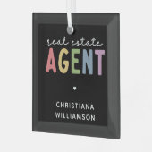 Individuelle Name Real Anwesen Agent | Geschenke v Ornament Aus Glas (Vorderseite links)