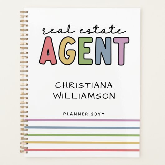 Individuelle Name Real Anwesen Agent | Geschenke v Planer (Vorderseite)