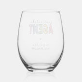 Individuelle Name Real Anwesen Agent | Geschenke v Weinglas Ohne Stiel (Rückseite)