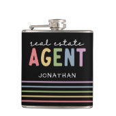 Individuelle Name Real Anwesen Agent | Realtor Gif Flachmann (Vorderseite)