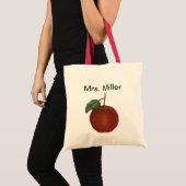 Individuelle Name Red Apple Tote Bag Tragetasche (Vorderseite (Produkt))