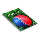 individuelle Name Red White & Blue Baseball Notizblock (Rechte Seite)