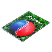 individuelle Name Red White & Blue Baseball Notizblock (Linke Seite)
