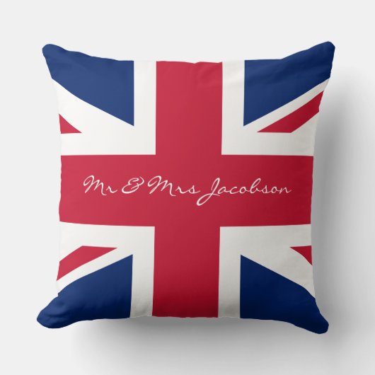 Individuelle Name Red White Blue UK Flag Kissen (Vorderseite)