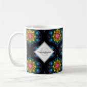 Individuelle Name Regenbogen Blumenbrunnen Mitte M Kaffeetasse (Links)