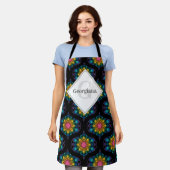 Individuelle Name Regenbogen Blumenbrunnen Mitte M Schürze (Getragen)