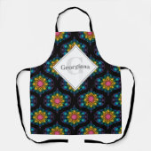 Individuelle Name Regenbogen Blumenbrunnen Mitte M Schürze (Vorderseite)