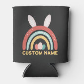Individuelle Name Regenbogen Ei Bunny Ohr Niedlich Dosenkühler (Vorderseite)