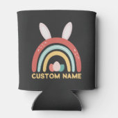 Individuelle Name Regenbogen Ei Bunny Ohr Niedlich Dosenkühler (Rückseite)
