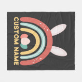 Individuelle Name Regenbogen Ei Bunny Ohr Niedlich Fleecedecke (Vorderseite (Horizontal))