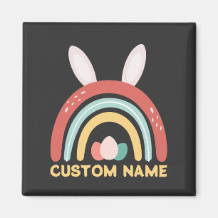 Individuelle Name Regenbogen Ei Bunny Ohr Niedlich Magnet