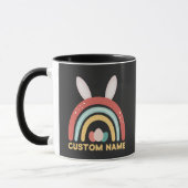 Individuelle Name Regenbogen Ei Bunny Ohr Niedlich Tasse (Links)