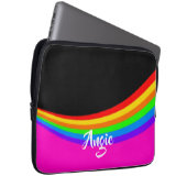 Individuelle Name Regenbogen gemustert Laptopschutzhülle (Vorne Rechts)