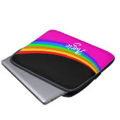 Individuelle Name Regenbogen gemustert Laptopschutzhülle (Vorne Knopf)