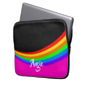 Individuelle Name Regenbogen gemustert Laptopschutzhülle (Vorderseite Links)
