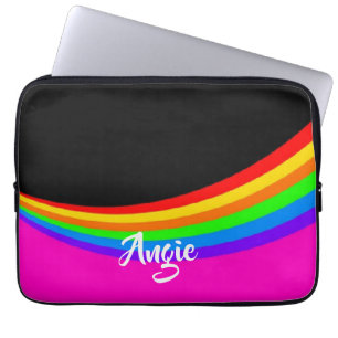 Individuelle Name Regenbogen gemustert Laptopschutzhülle
