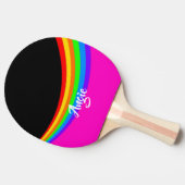 Individuelle Name Regenbogen gemustert Tischtennis Schläger (Seitenansicht)
