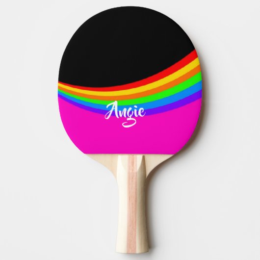 Individuelle Name Regenbogen gemustert Tischtennis Schläger (Vorderseite)