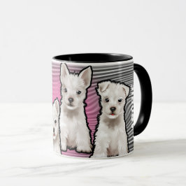 Individuelle Name Regenbogen und Welpen Tasse. Tas Tasse