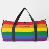 Individuelle Name-Regenbogenflagge Duffle Bag (Rückseite)