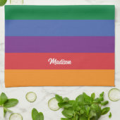 Individuelle Name-Regenbogenflagge Geschirrtuch (Gefaltet)