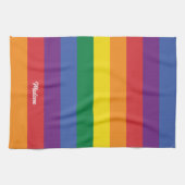 Individuelle Name-Regenbogenflagge Geschirrtuch (Horizontal)