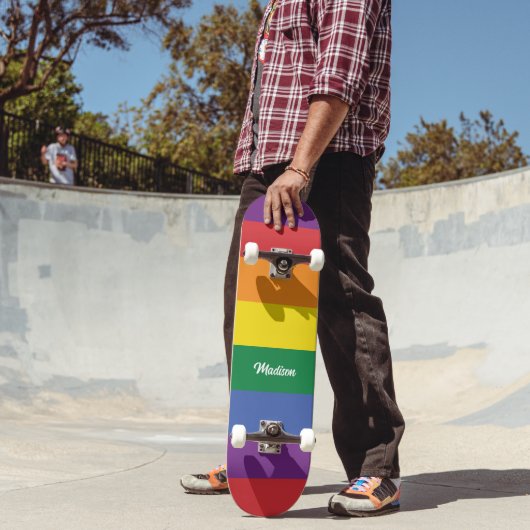 Individuelle Name-Regenbogenflagge Skateboard (Außenbereich 2)
