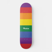 Individuelle Name-Regenbogenflagge Skateboard (Vorderseite)