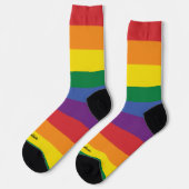 Individuelle Name-Regenbogenflagge Socken (Linkes Detail)