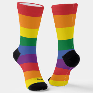 Individuelle Name-Regenbogenflagge Socken