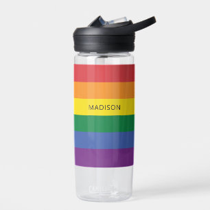 Individuelle Name-Regenbogenflagge Trinkflasche