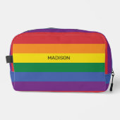 Individuelle Name-Regenbogenflagge Waschbeutel (Vorderseite)