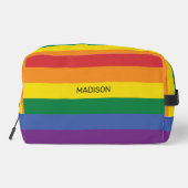 Individuelle Name-Regenbogenflagge Waschbeutel (Rückseite)