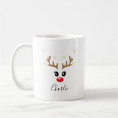 Individuelle Name Reindeer Weihnachtsfeier Tasse (Links)