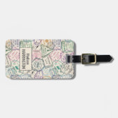 Individuelle Name Reisen Briefmarke Muster Gepäckanhänger (Vorderseite horizontal)