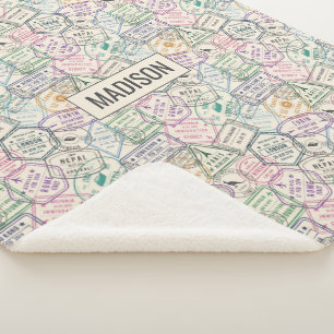 Individuelle Name Reisen Briefmarke Muster Sherpadecke